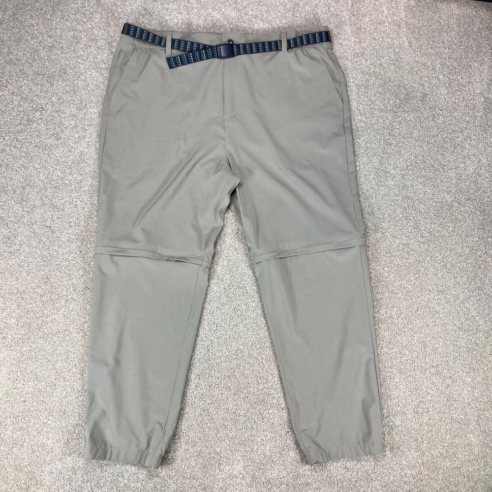 Gerry Convertible Commuter Pants Mens Sz 40x30 Tan Zip Off Belted Utility Hiking
